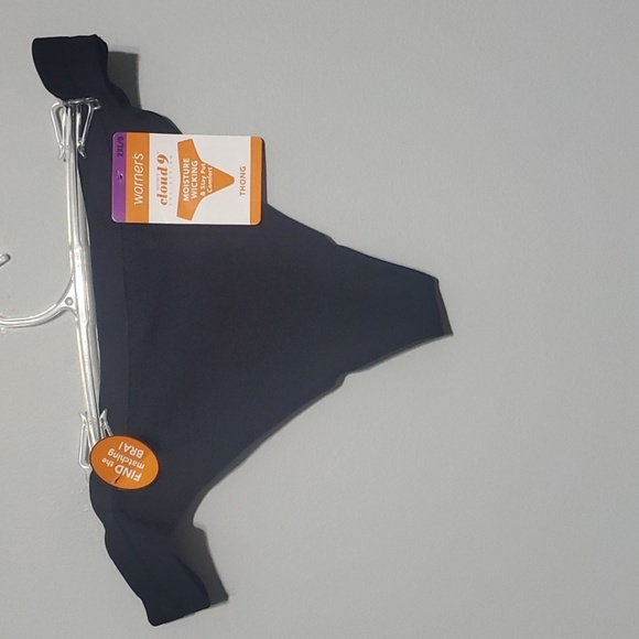 Warner's intimates women's panties size 2XL size 9 black thong cloud 9 nwt - Picture 1 of 4